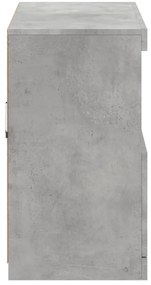 Aparador com luzes LED 81x37x67 cm cinzento cimento