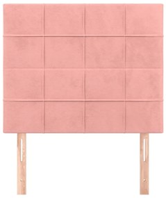 Cabeceira de cama 2 pcs veludo 90x5x78/88 cm rosa