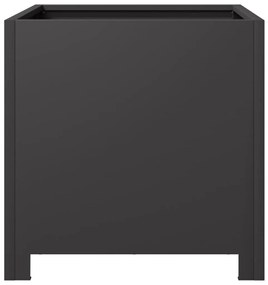 Vaso/floreira de jardim 2 pcs 40x40x40 cm aço preto