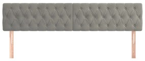 Cabeceira de cama 2 pcs veludo 90x7x78/88 cm cinzento-claro