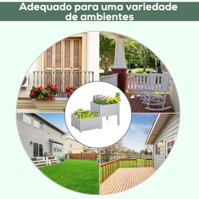 Conjunto de 2 Floreiras Quadradas Floreiras para Flores e Vegetais com