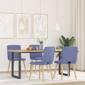 vidaXL Cadeiras de jantar 4 pcs Jeans Tecido Azul