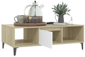 Mesa de centro derivados de madeira branco/carvalho sonoma