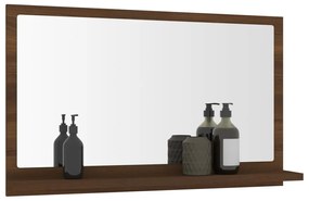 Espelho WC 60x10,5x37 cm derivados de madeira carvalho castanho