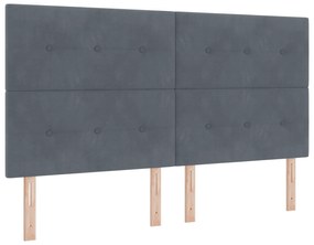 Cabeceira vidaXL Botonê Cinza Escuro 180 cm Veludo