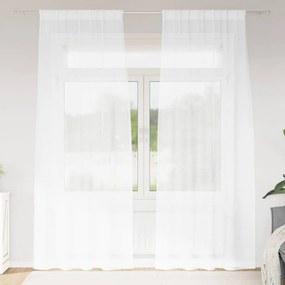 vidaXL Cortina de Voile 2 pcs Branco 245 x 140 cm Poliéster