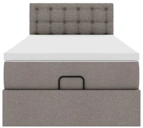 Cama otomana com colchão 100x200 cm tecido cinza