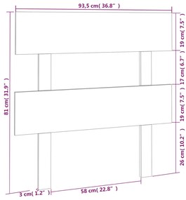 Cabeceira de cama 93,5x3x81 cm pinho maciço branco