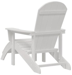 Cadeiras Adirondack vidaXL com Apoios de Pés 2 pcs Branco HDPE