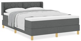 Cama Box com Colchão Cinza Escuro, 140 x 190 cm, Têxtil