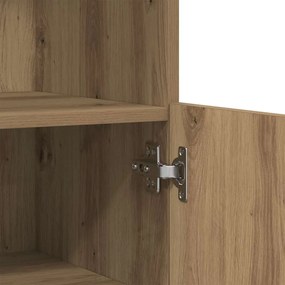 Sideboard vidaXL com luzes LED Carvalho Artesanal 60x37x100 cm