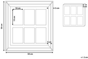 Moldura espelhada para 6 fotos MAKENI Beliani