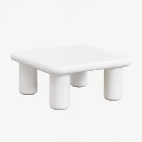 Mesa Auxiliar Quadrada 80x80 Cm Em Mdf Riverton Branco Glacial - Sklum