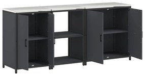 Conjunto de Armazenamento de Cozinha 3 pcs Antracite