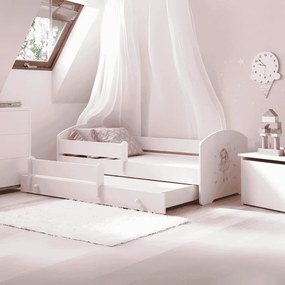 Cama infantil  dupla branca Luk 160x80 fada - colchão e estrado incluído