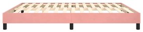 Estrutura de cama 160x200 cm veludo rosa