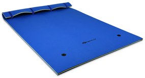Colchão flutuante piscina, praia de espuma XPE ecológico com cabeça enrolável adequado para 3-5 pessoas 270 x 180 x 3,5 cm Azul