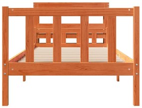 Estrutura cama c/ cabeceira 90x190 cm pinho maciço castanho-mel