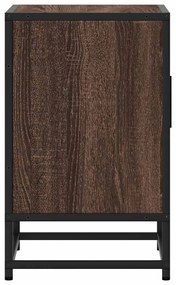 Mesa de cabeceira carvalho castanho 40x31x50 cm madeira e metal