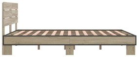 Estrutura de cama 140x190 cm derivados madeira/metal