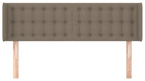 Cabeceira cama abas tecido 147x16x78/88 cm cinzento-acastanhado