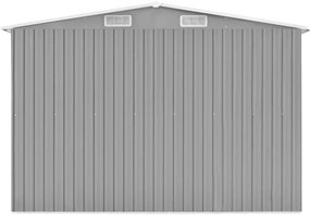 Abrigo de jardim 257x298x178 cm metal cinzento