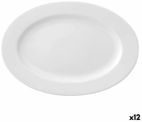 Plat Bord Ariane Prime Oval Cerâmica Branco (22 X 20 cm) (12 Unidades)