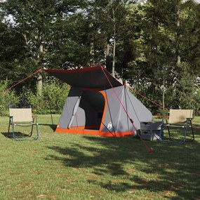 vidaXL Barraca de Camping Cinza e Laranja 282 x 225 x 154 cm tafetá