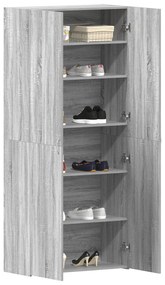 Cabide de Sapatos Cinza Sonoma 80x35,5x180 cm Madeira Engineered