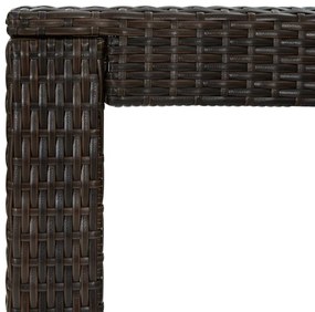 Mesa de bar para jardim 100x60,5x110,5 cm vime PE castanho