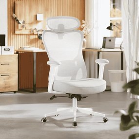 Cadeira de escritório ergonómica com apoio ajustável cinzento