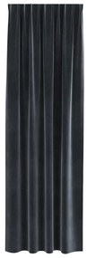 Cortinas Blackout com Faixa Superior 2 pcs Cinza Escuro Veludo