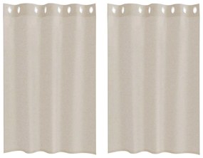 Cortinas com cortinas 2 pcs Areia 140 x 140 cm Poliéster