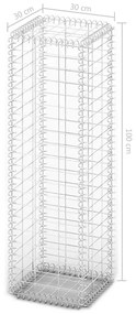 Cesto gabião arame galvanizado 100 x 30 x 30 cm