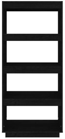 Estante/divisória 60x35x135 cm madeira de pinho maciça preto
