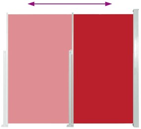 Toldo lateral retrátil para pátio 120x500 cm vermelho