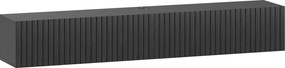 HOMCOM Móvel de TV suspenso 140 cm, para televisores até 182,88 cm, 2 portas basculantes, 140x25x22cm, preto | Aosom Portugal