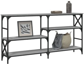 Mesa consola 150x29x76,5 cm derivados madeira cinzento sonoma