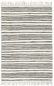 vidaXL Tapete chindi tecido à mão algodão 120x170cm antracite e branco