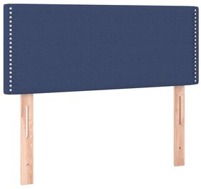 Cabeceira de cama c/ luzes LED tecido 100x5x78/88 cm azul