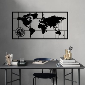 Acessório Decorativo de Parede Metal-378 – Preto – 121 x 60 cm