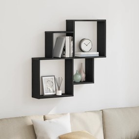Armário de Parede vidaXL Carvalho Preto 80x15x78,5 cm Madeira Revestida