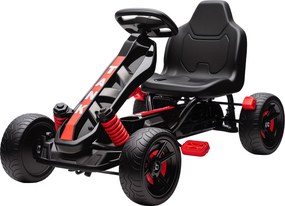 Kart a pedais para crianças, karting infantil para idades entre os 3 e os 6 anos com roda livre, travão e rodas antiderrapantes em EVA, vermelho