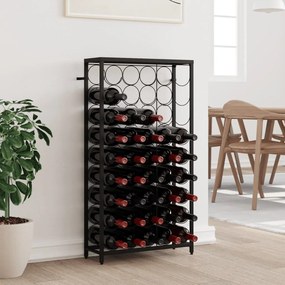vidaXL Garrafeira para 45 garrafas 54x18x100 cm ferro forjado preto