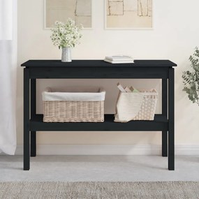 vidaXL Mesa consola 110x40x75 cm madeira de pinho maciça preto