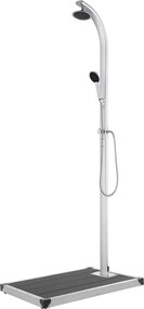 vidaXL Chuveiro de jardim c/ base cinzenta 220 cm alumínio