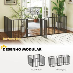 PawHut Parque para Cães Cercado para Cães com 8 Painéis 60x76 cm Parqu