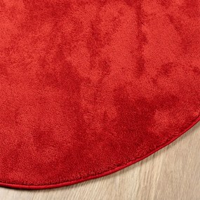 Tapete de pelo curto OVIEDO Ø 120 cm vermelho