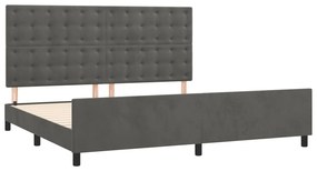 Estrutura de cama sem colchão 200x200 cm veludo cinzento-escuro