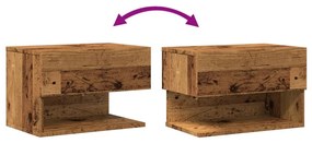 Mesas de cabeceira de parede 2 pcs madeira velha